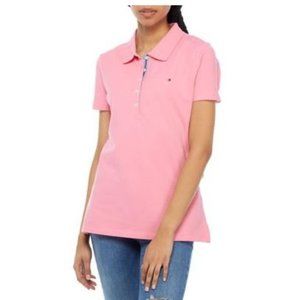 NWT Tommy Hilfiger Pink Peony Women's Solid Polo Shirt Top Size SP $40 C0104